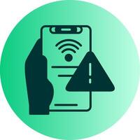 No Wifi Dual Tone Gradient Circle Icon vector