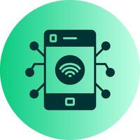 Iot Dual Tone Gradient Circle Icon vector