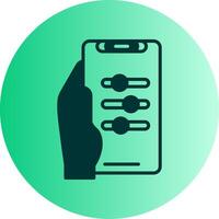 Settings Dual Tone Gradient Circle Icon vector
