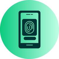 Fingerprint Scanner Dual Tone Gradient Circle Icon vector