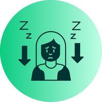 Tiredness Dual Tone Gradient Circle Icon vector