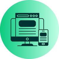 Responsive Design Dual Tone Gradient Circle Icon vector