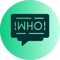 Who Dual Tone Gradient Circle Icon vector