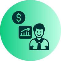 Business Impact Dual Tone Gradient Circle Icon vector