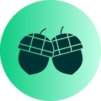 Acorn Dual Tone Gradient Circle Icon vector