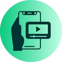 Videoplayer Dual Tone Gradient Circle Icon vector