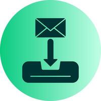 Inbox Dual Tone Gradient Circle Icon vector