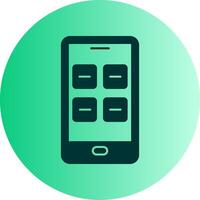 Mobile Phone Dual Tone Gradient Circle Icon vector