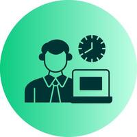 Office Working Hours Dual Tone Gradient Circle Icon vector