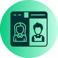 Conference Dual Tone Gradient Circle Icon vector