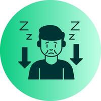 Tiredness Dual Tone Gradient Circle Icon vector