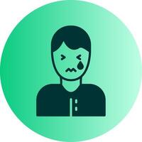 Sadness Dual Tone Gradient Circle Icon vector