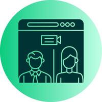 Web Conference Dual Tone Gradient Circle Icon vector