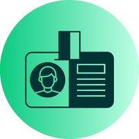 Id Card Dual Tone Gradient Circle Icon vector