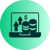 Growth Dual Tone Gradient Circle Icon vector