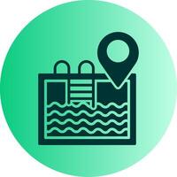 Location Dual Tone Gradient Circle Icon vector
