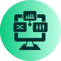 Analysis Dual Tone Gradient Circle Icon vector
