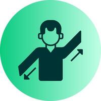 Parallel Arm Dual Tone Gradient Circle Icon vector