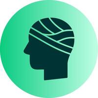 Head Dual Tone Gradient Circle Icon vector