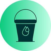 Water Bucket Dual Tone Gradient Circle Icon vector