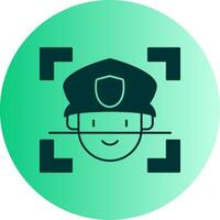 Face Recognition Dual Tone Gradient Circle Icon vector