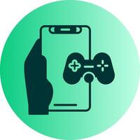 Gaming Dual Tone Gradient Circle Icon vector