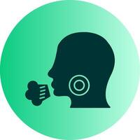 Cough Dual Tone Gradient Circle Icon vector