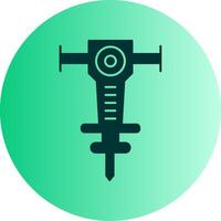 Jackhammer Dual Tone Gradient Circle Icon vector