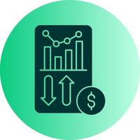 Sales Report Dual Tone Gradient Circle Icon vector