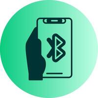 Bluetooth Dual Tone Gradient Circle Icon vector
