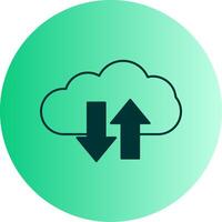 Cloud Upload And Download Dual Tone Gradient Circle Icon vector