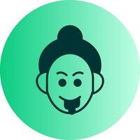 Drooling Dual Tone Gradient Circle Icon vector