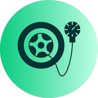 Tire Pressure Checker Dual Tone Gradient Circle Icon vector