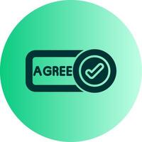 Agree Dual Tone Gradient Circle Icon vector