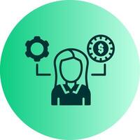 Entrepreneurship Dual Tone Gradient Circle Icon vector