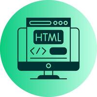 Html Dual Tone Gradient Circle Icon vector