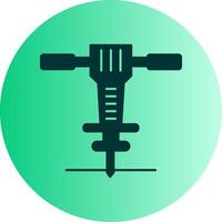 Jackhammer Dual Tone Gradient Circle Icon vector