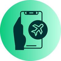 Airplane Mode Dual Tone Gradient Circle Icon vector