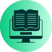 E Learning Dual Tone Gradient Circle Icon vector