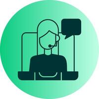Remote Worker Dual Tone Gradient Circle Icon vector