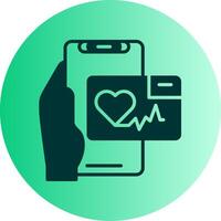 Heart Rate App Dual Tone Gradient Circle Icon vector