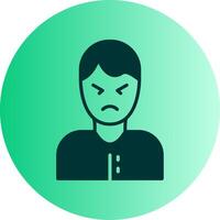 Anger Dual Tone Gradient Circle Icon vector