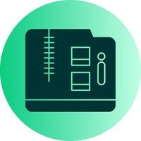 Archive Folder Dual Tone Gradient Circle Icon vector