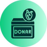 Heart Donar Dual Tone Gradient Circle Icon vector