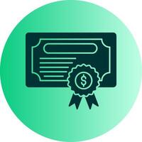 Certificate Dual Tone Gradient Circle Icon vector