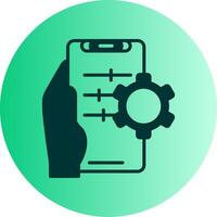 Setting Dual Tone Gradient Circle Icon vector