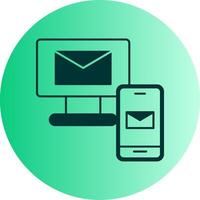 Mails Exchange Dual Tone Gradient Circle Icon vector