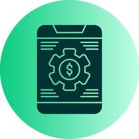 Banking App Settings Dual Tone Gradient Circle Icon vector
