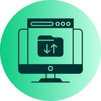 Upload Dual Tone Gradient Circle Icon vector