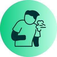 Cough Dual Tone Gradient Circle Icon vector